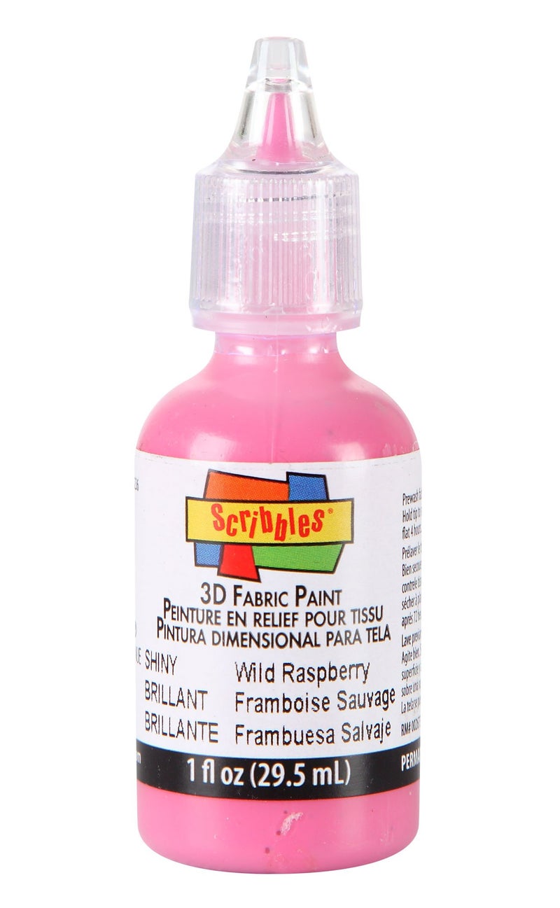 Scribbles Shiny 3D Fabric Paint, Pink, 1 Oz